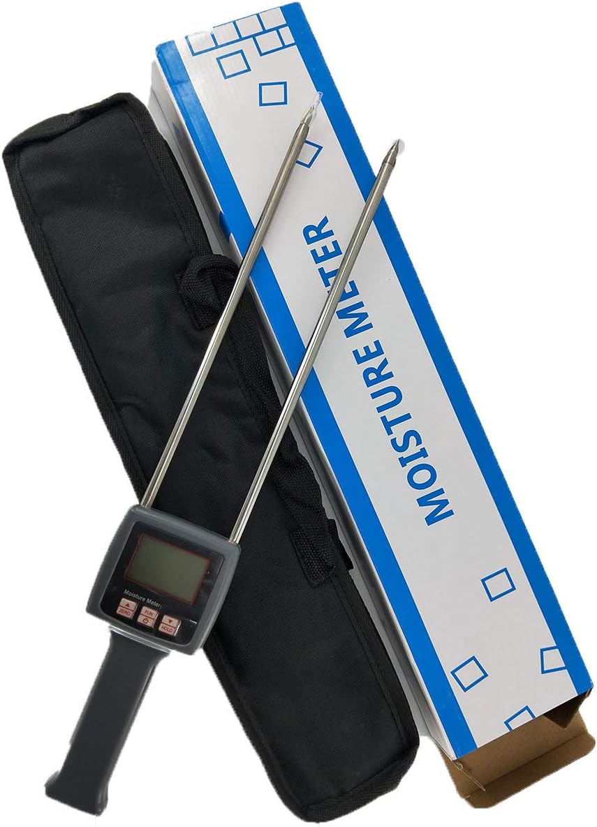 Digital Cotton Moisture Meter with LCD Display - 5% to 40% Measuring Range for Textile, Fabric & Cotton Testing - Perfect for Farmers, Textile Manufacturers & Quality Control