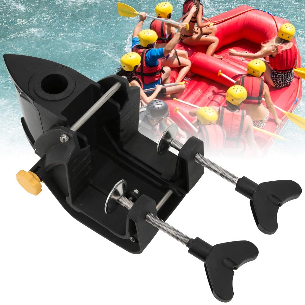 **Black Outboard Motor Bracket - Heavy Duty Electric Thruster Mount for Boats & Kayaks - Perfect for Marine Engine Auxiliary Support & Water Sports**