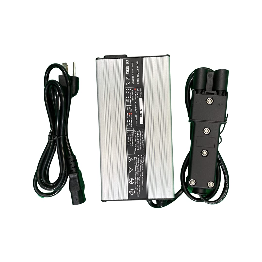 Yamaha Golf Cart 48V Portable Battery Charger with G19/G22 Plug | 2 Pin Handle Replacement | Compatible with Trojan Golf Cart Batteries | Perfect for Home, Course & RV Charging