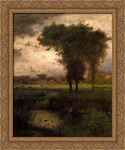 George Inness 20x24 Gold Ornate Wood Framed Canvas Art - Summer Montclair Landscape Painting - Perfect for Living Room, Bedroom & Office Wall Decor
