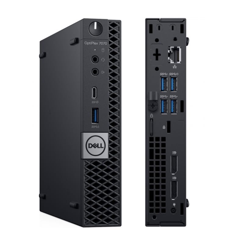 Renewed Dell Optiplex 7070 Micro Desktop Mini PC - Intel Core i5-9500T, 16GB DDR4 RAM, 256GB SSD, WiFi, Bluetooth, Win 10 Pro (Black) | Includes Keyboard & Mouse | Perfect for Home Office, Small Business & Remote Work