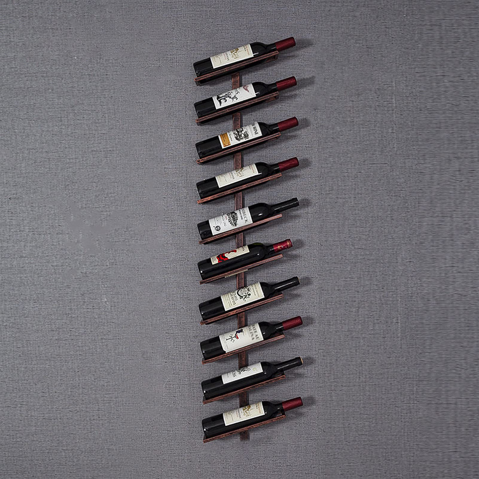 Wall-Mounted Wine Rack Holder for 2/4/6/8/10/12 Bottles - Durable Metal Wine Storage Organizer for Kitchen, Bar, Restaurant or Wine Cellar - Space Saving Bronze/Black/Gold Design - Perfect for Home Entertaining & Wine Collection Display