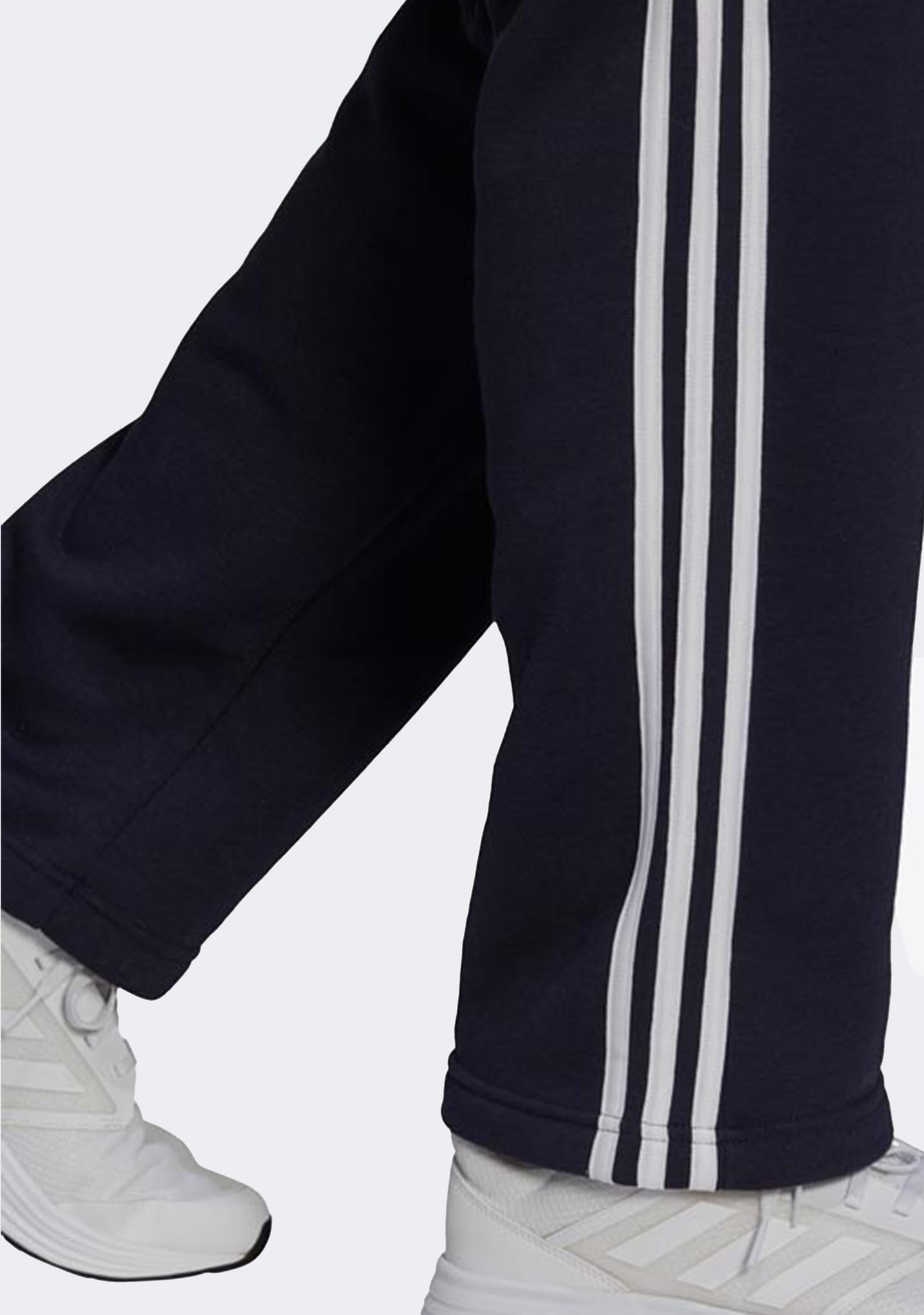 Adidas Men's 3 Stripes Essentials Fleece Open Hem Sweatpants - Comfortable Athletic Joggers for Running, Gym & Casual Wear
