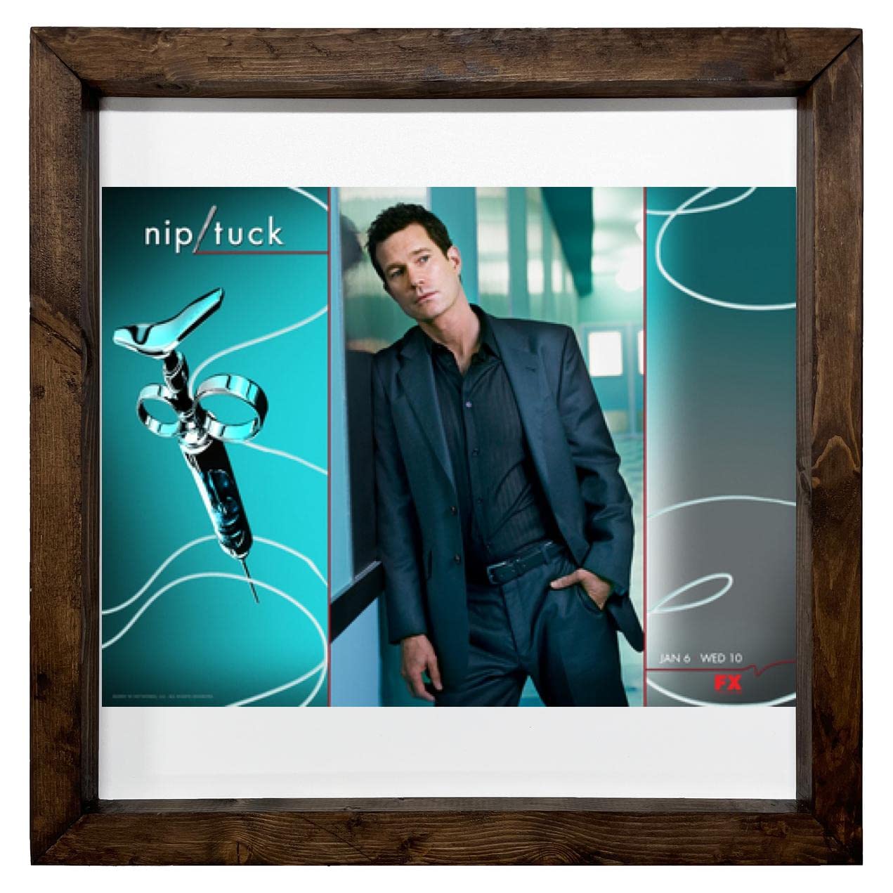 FC Carino Nip Tuck Wood Framed Print - 6x6 Inch White Background Wall Art (FCA #FCAG339328) - Perfect for Home Decor, Office & Gift Giving