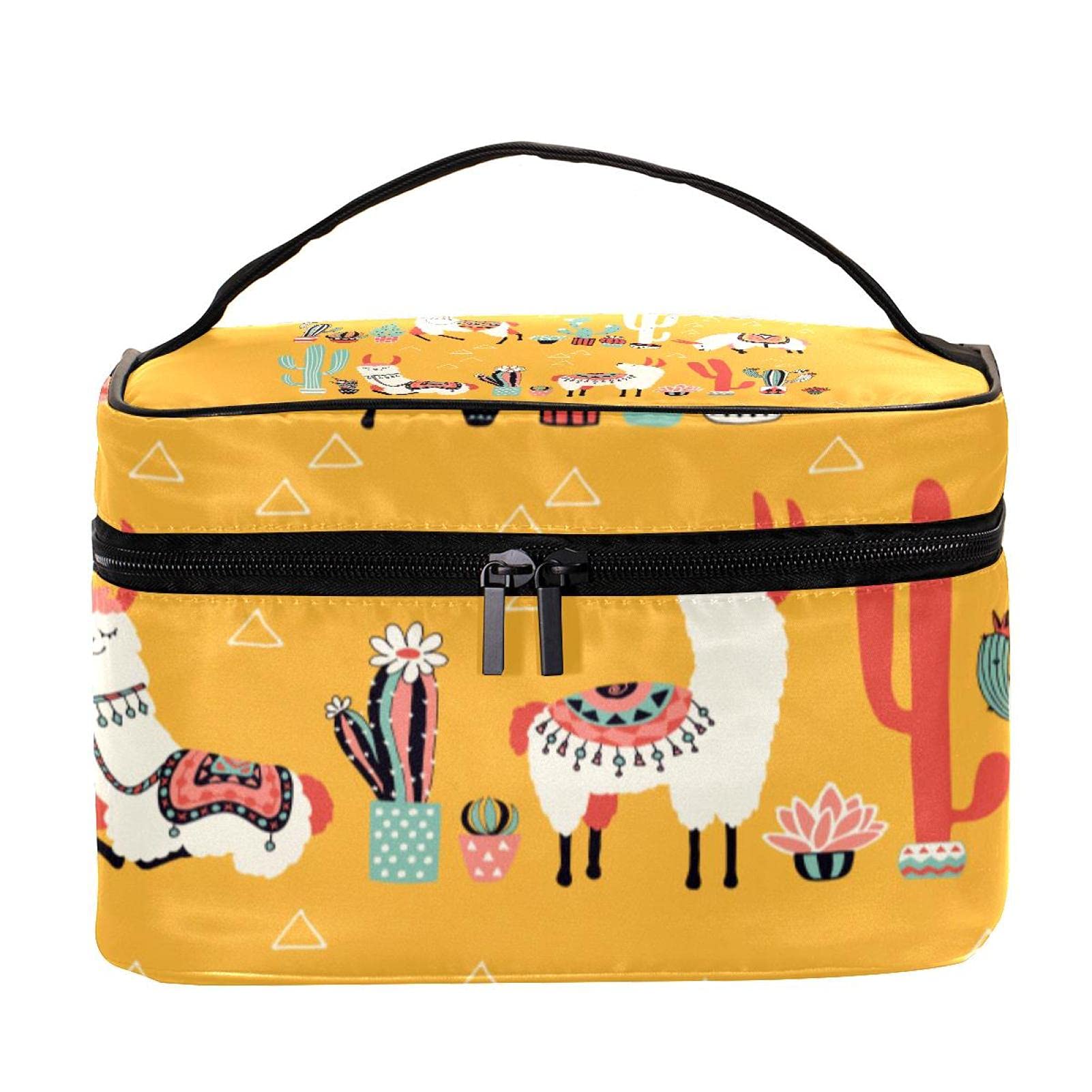 Stylish Large Llama Cactus Cosmetic Bag - Waterproof Travel Makeup Case with Zipper, Perfect Toiletry Organizer for Women & Girls | Great for Vacation, Gym, Beach Trips & Daily Use