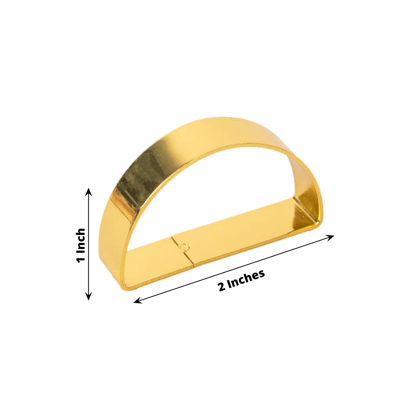 4 Pack Gold Semicircle Decorative Metal Napkin Rings for Wedding, Dinner Party & Holiday Table Setting