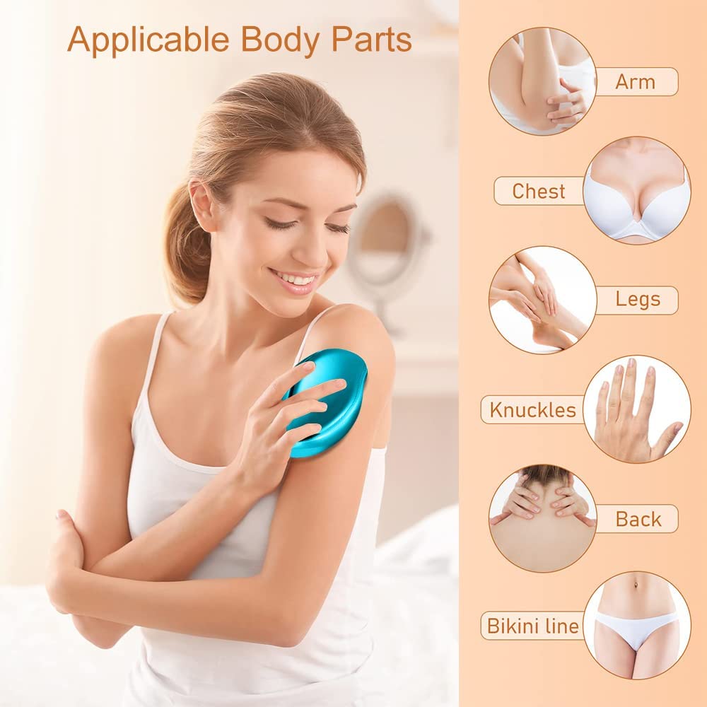 XSOURCE Crystal Hair Remover for Women & Men - Upgraded Nano-Crystalline Dots Technology, Painless & Reusable Hair Removal Stone - Perfect for Facial, Legs, Arms & Bikini Line Hair Removal at Home (Multicolor)