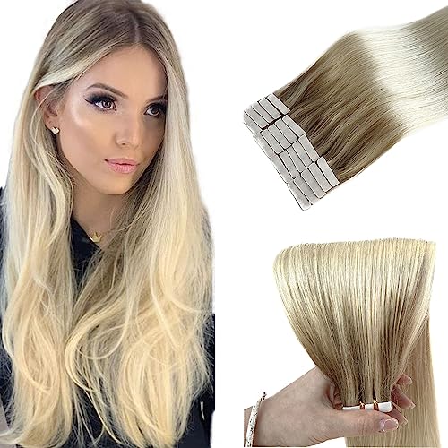 #18P22T60Beige Blonde to Medium Blonde with Platinum Blonde