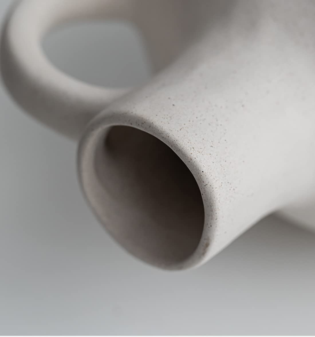 Distressed White Ceramic Flower Vase - Modern Farmhouse Decor, Rustic Home Decoration, Small Housewarming Gift for Living Room, Dining Table, Wedding Centerpiece