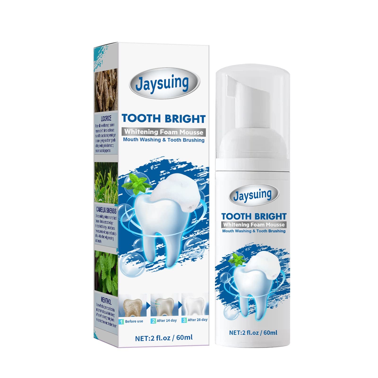 Fresh Toothpaste Foam Cleansing - Deep Whitening Toothpaste for Teeth, 60ml Mouth Press Laundry Beads (White, One Size) | Perfect for Travel, Home & Daily Oral Care