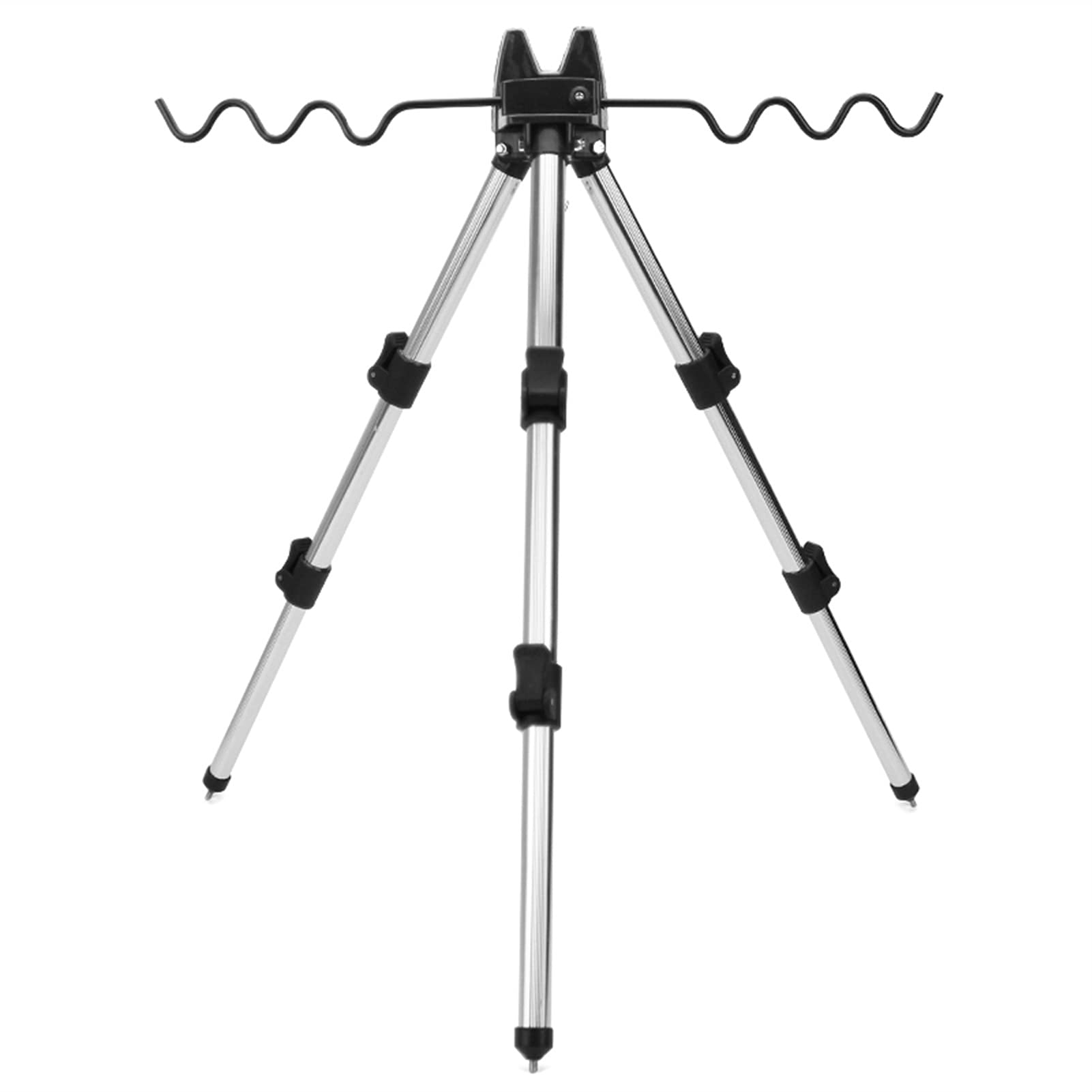 **Adjustable Telescopic Fishing Rod Holder - Foldable & Portable Tripod Stand for Outdoor Fishing - White - Perfect for Shore, Boat & Ice Fishing**