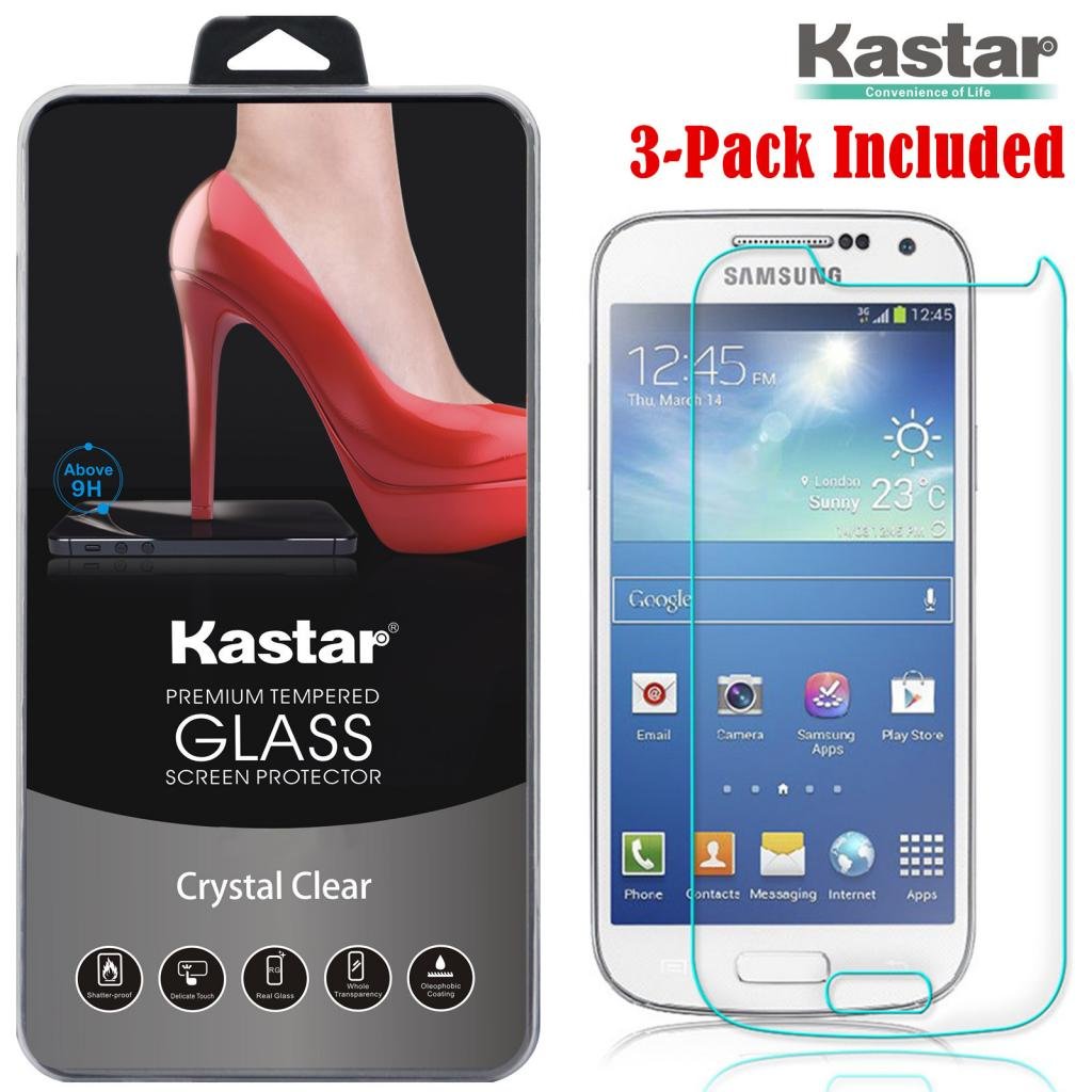 Kastar 3-Pack Tempered Glass Screen Protector for Samsung Galaxy S4 Mini i9190 - Anti-Scratch, Bubble-Free, HD Clear Protection for Everyday Use & Outdoor Activities