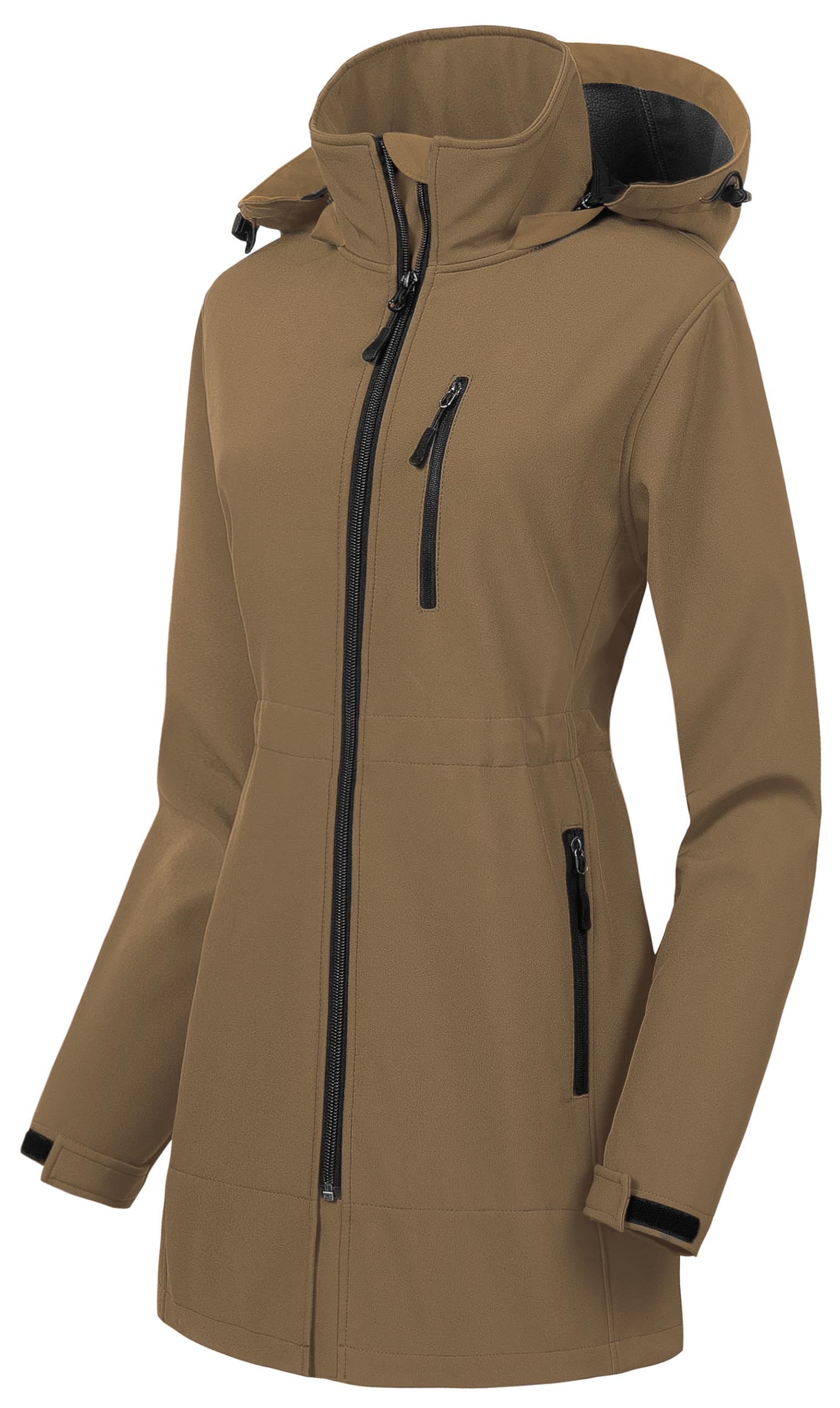CREATMO Women's Lightweight Waterproof Softshell Tactical Jacket - Fleece Lined Windbreaker for Outdoor Hiking, Camping & Winter Activities | US Size
