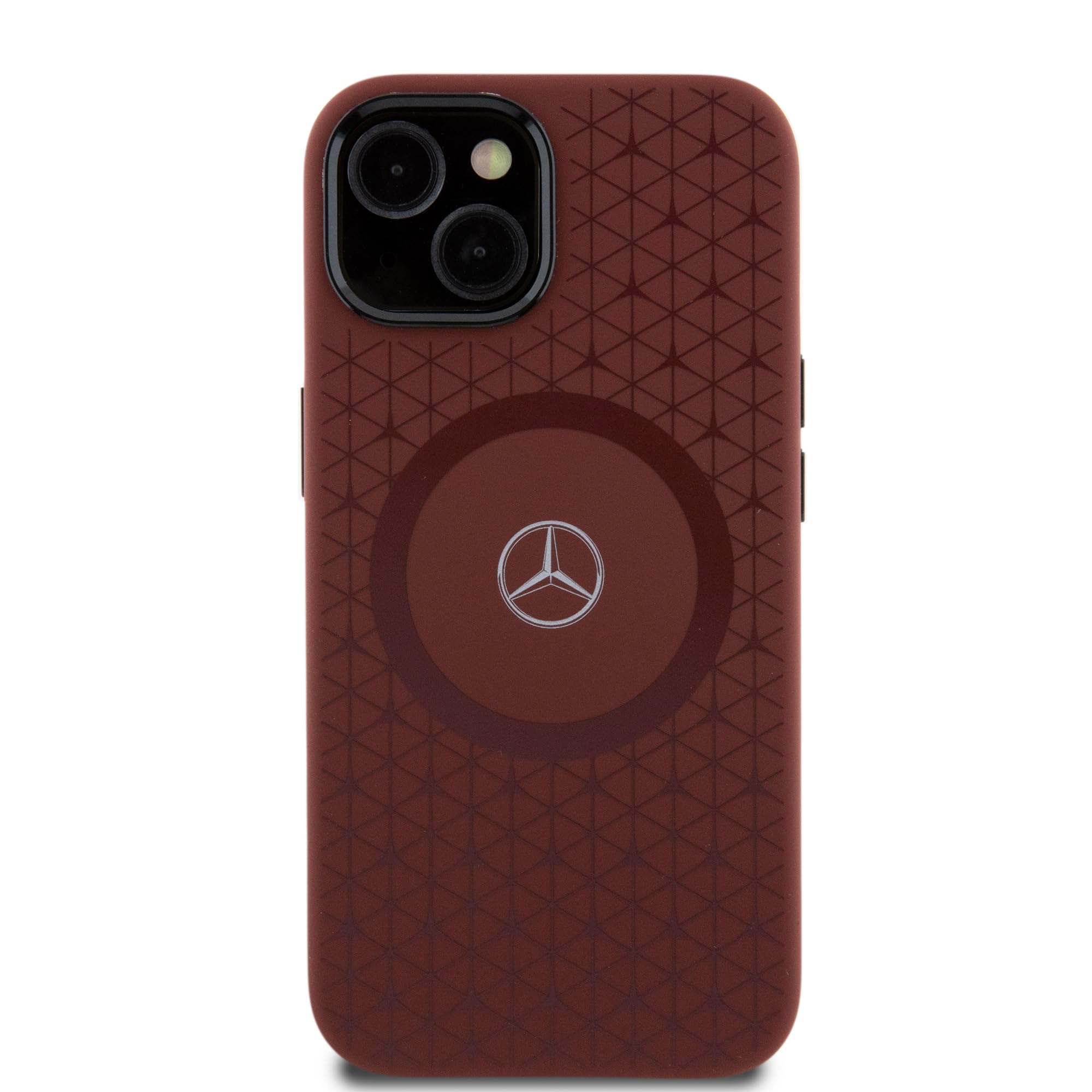 Premium Mercedes-Benz Magsafe iPhone 15 Case - Red Star Pattern Silicone Cover with Anti-Scratch Protection, Shock Absorption & Signature Logo | Perfect for Business Professionals & Luxury Car Enthusiasts