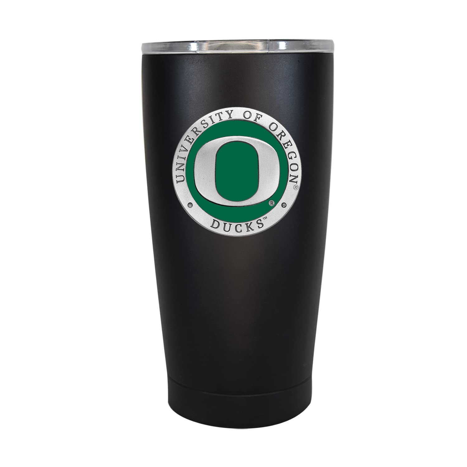 Oregon 15 oz. Tumbler - Black | Durable Insulated Stainless Steel Tumbler Cup for Hot & Cold Drinks | Leak-Proof Thermal Travel Mug for Coffee, Tea & Water | Intricately Crafted Metal Pewter Inlay | Perfect for Office, Commuting, Camping & Outdoor Activities