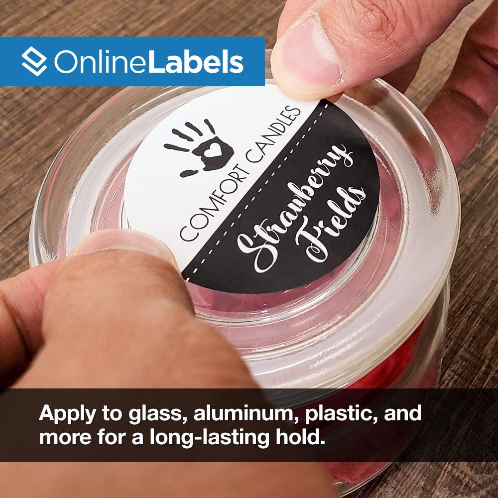 2 Inch White Glossy Round Labels - 5,000 Circle Stickers (250 Sheets) for Inkjet Printers - Perfect for Address Labels, Jar Labels & Craft Projects - Online Labels