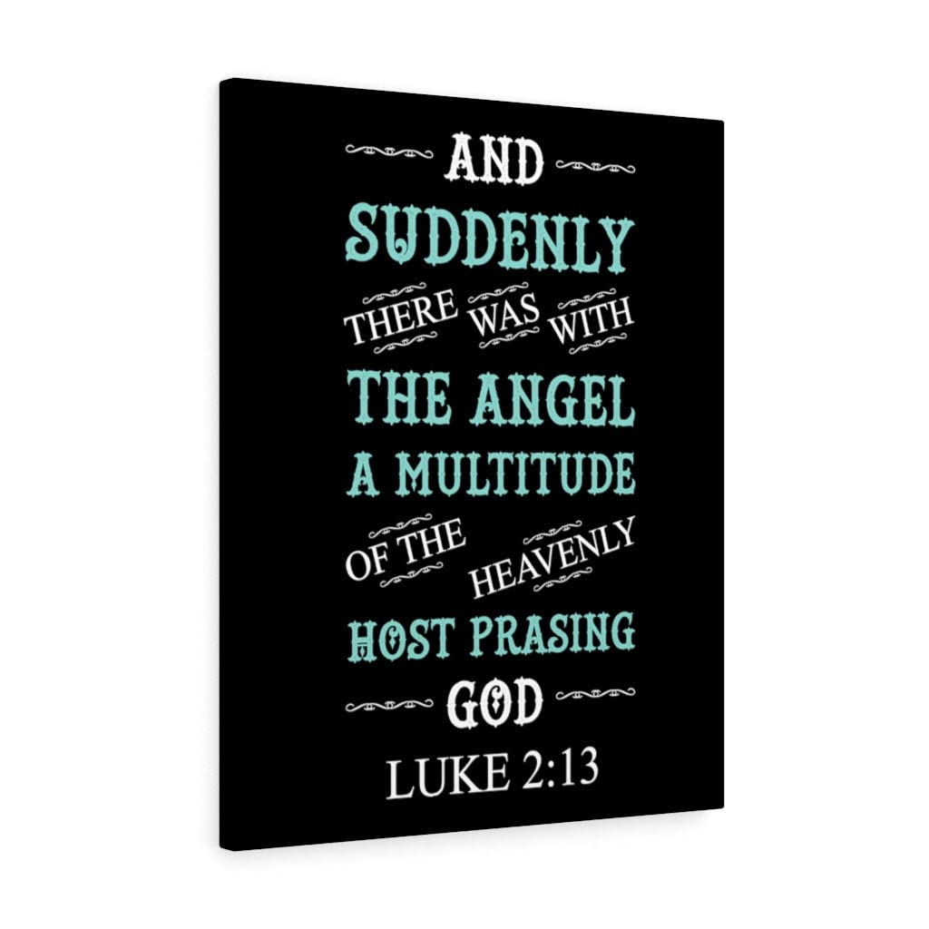 Christian Wall Art with Bible Verse - Heavenly Host Luke 2:13 Scripture Print, Ready to Hang Home Decor | Perfect for Church, Nursery & Christian Gift Giving