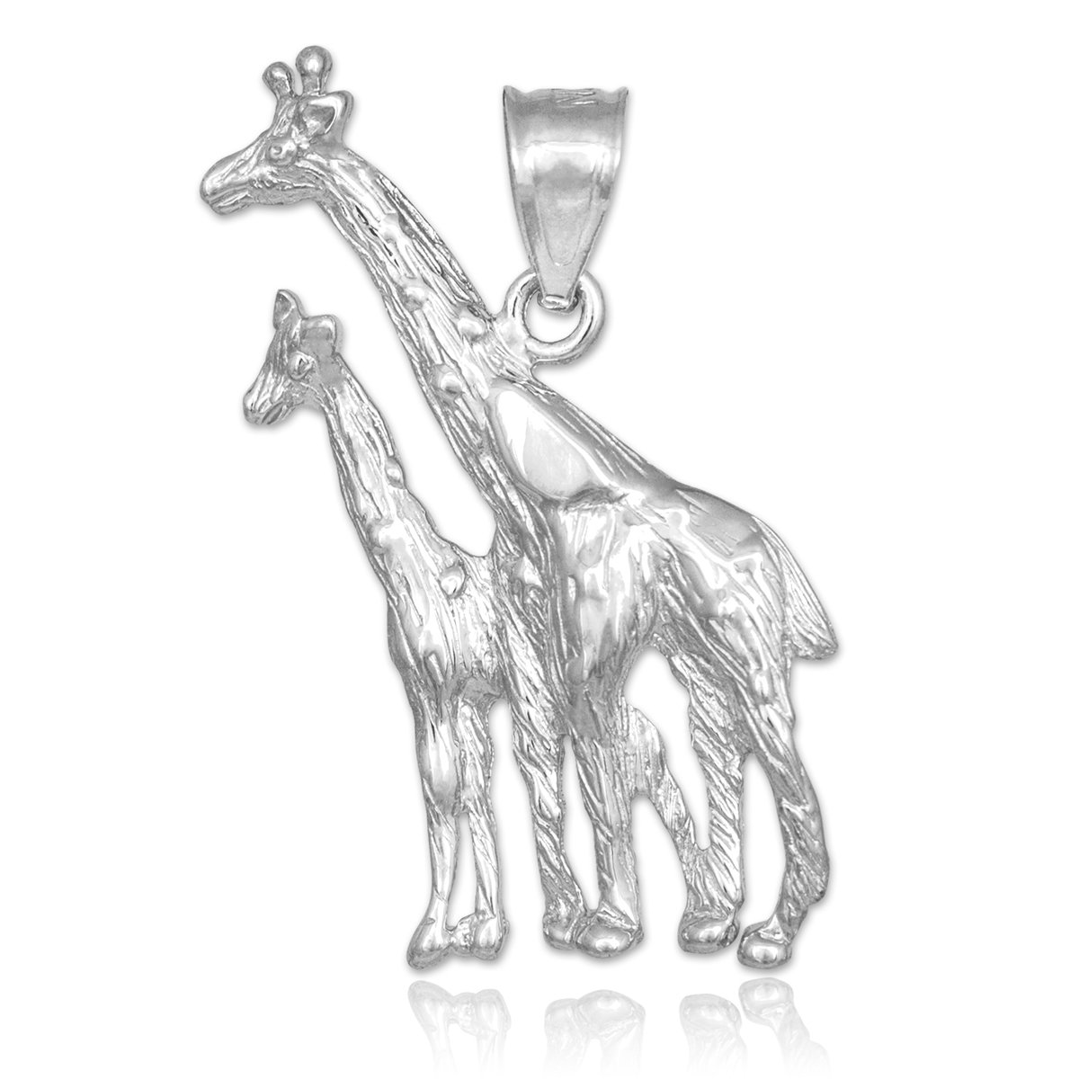 925 Sterling Silver Textured Giraffe Charm Pendant Necklace for Women - Elegant Animal Jewelry Gift for Birthday, Anniversary & Everyday Wear