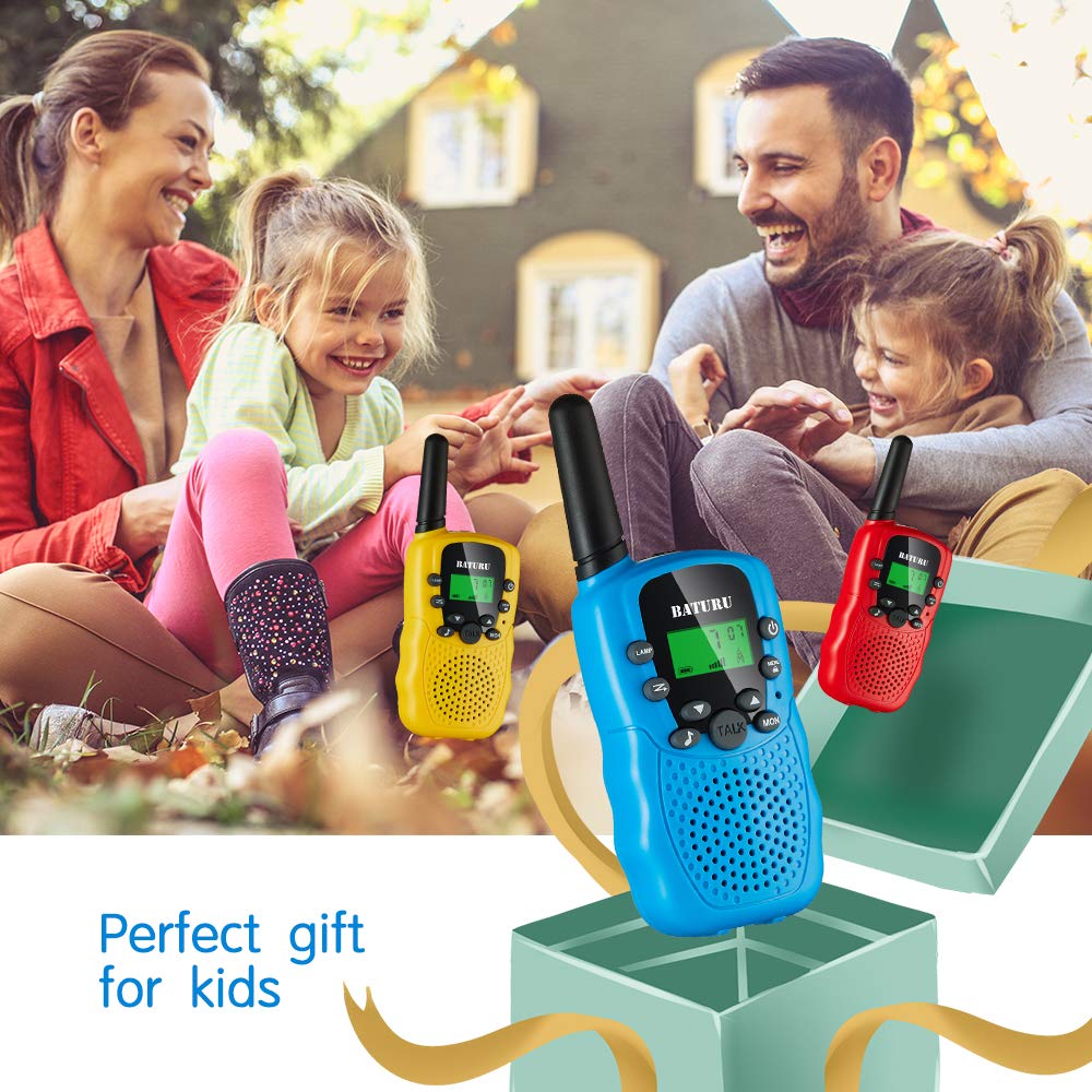 Kids Walkie Talkies 22-Channel 2-Way Radios with Backlit LCD & Flashlight - Rechargeable 3-Pack for Boys & Girls Ages 3-12 | Perfect for Outdoor Adventures, Camping, Hiking & Backyard Play | 3-Mile Range Communication Toy Gift