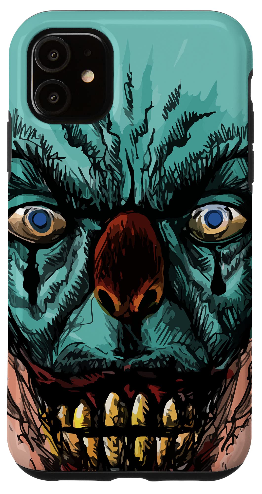 Scary Halloween iPhone 11 Case with Creepy Clown Face Design - Perfect for Horror Parties & Trick or Treating