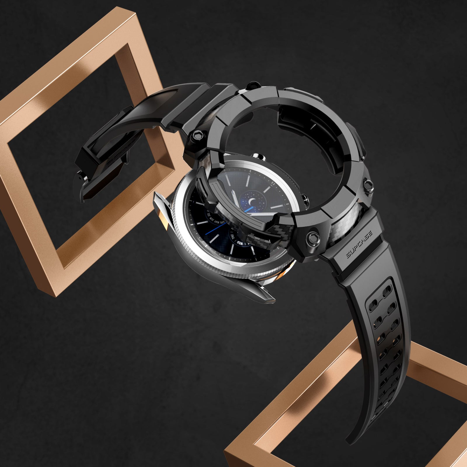 Samsung Galaxy Watch 3 45mm Case with Unicorn Beetle Pro Band - Durable Black Protective Cover for Men & Women - Perfect for Running, Workouts & Outdoor Activities