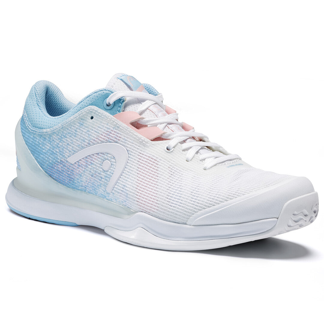 Head Sprint Pro 3.0 Women's Tennis Shoes - Lightweight Performance Court Shoes for Women in White & Light Blue - Perfect for Tennis, Pickleball & Casual Wear