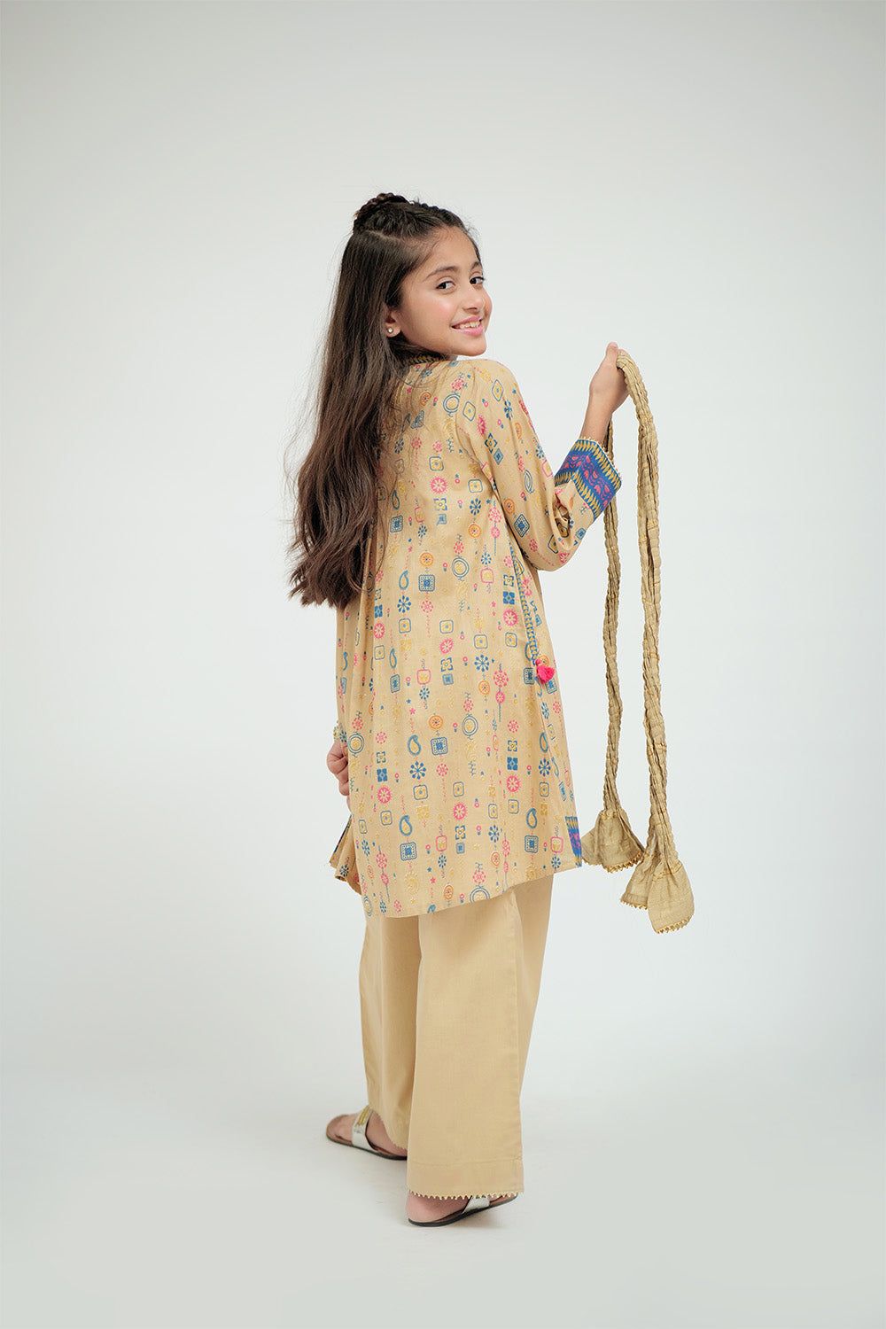 Premium Cotton Gold Print Lawn Fawn Stitched Suit for Women - Elegant Senorita Style for Parties, Weddings & Special Occasions