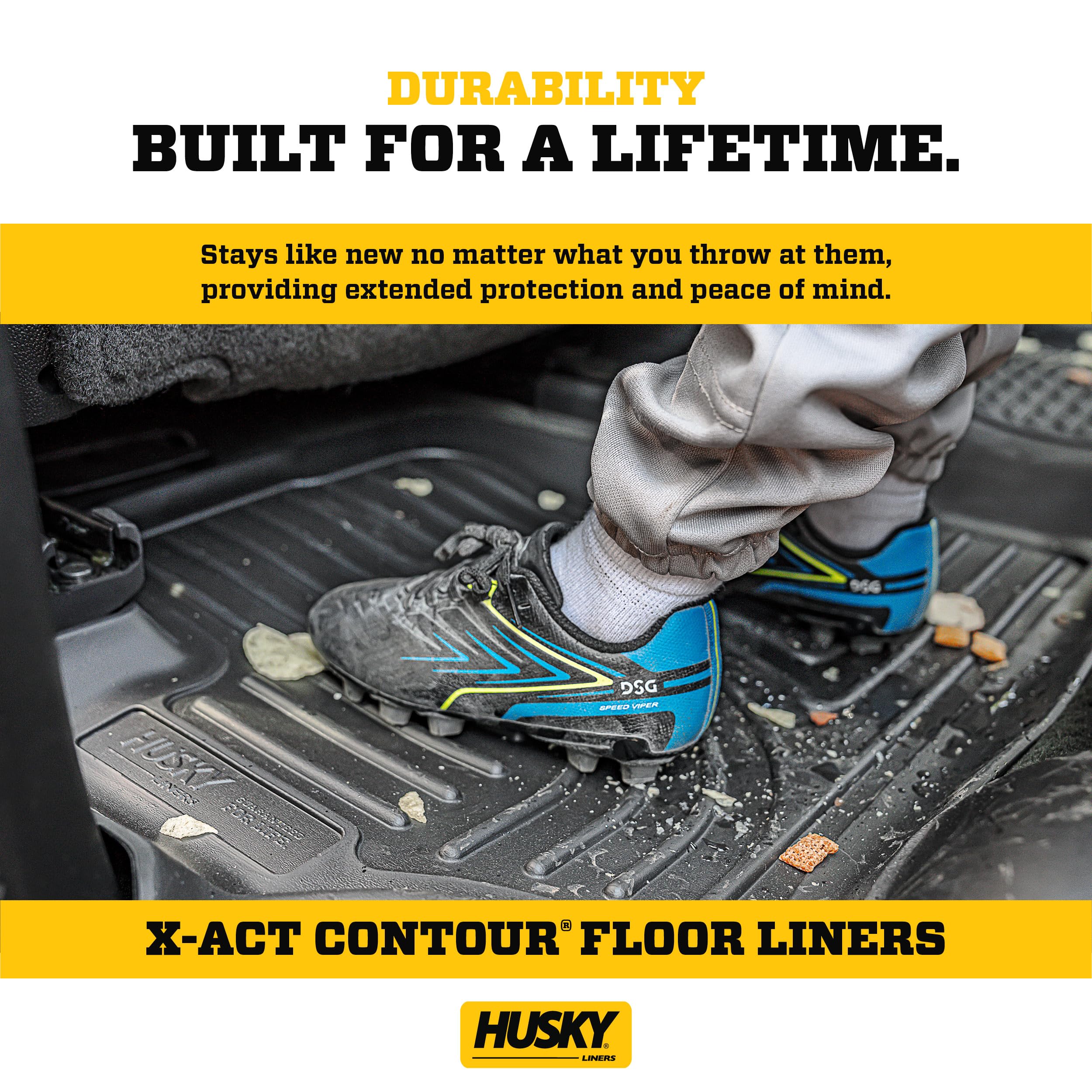 Husky Liners X-act Contour Custom Fit Floor Mats for 2016-2019 Chevrolet Cruze (2nd Row) - All-Weather Protection & Perfect Fit for Sedans, SUVs, and Daily Commutes