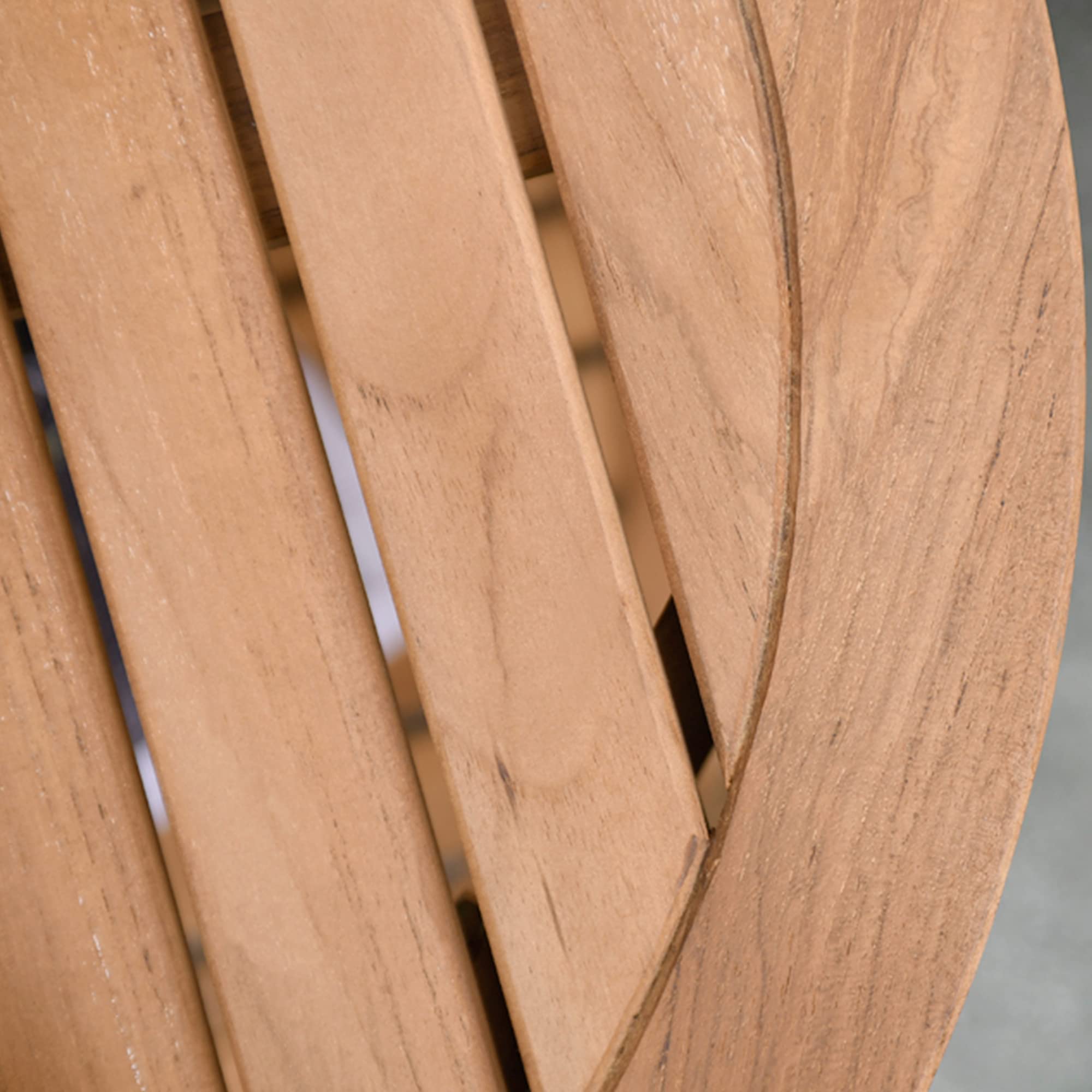 Premium Indonesian Teak Arie Outdoor Round Side Table - Natural Teak Finish - Durable & Weather-Resistant - Perfect for Patio, Garden, Poolside & Deck Decor