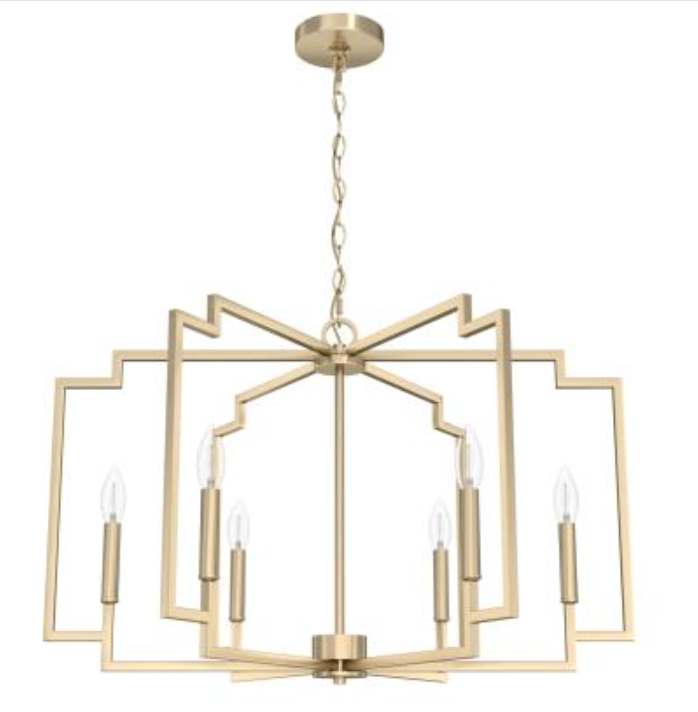 Zoe Alturas 6-Light Gold Chandelier - Elegant Crystal Ceiling Light Fixture for Dining Room, Living Room & Bedroom Lighting Decor
