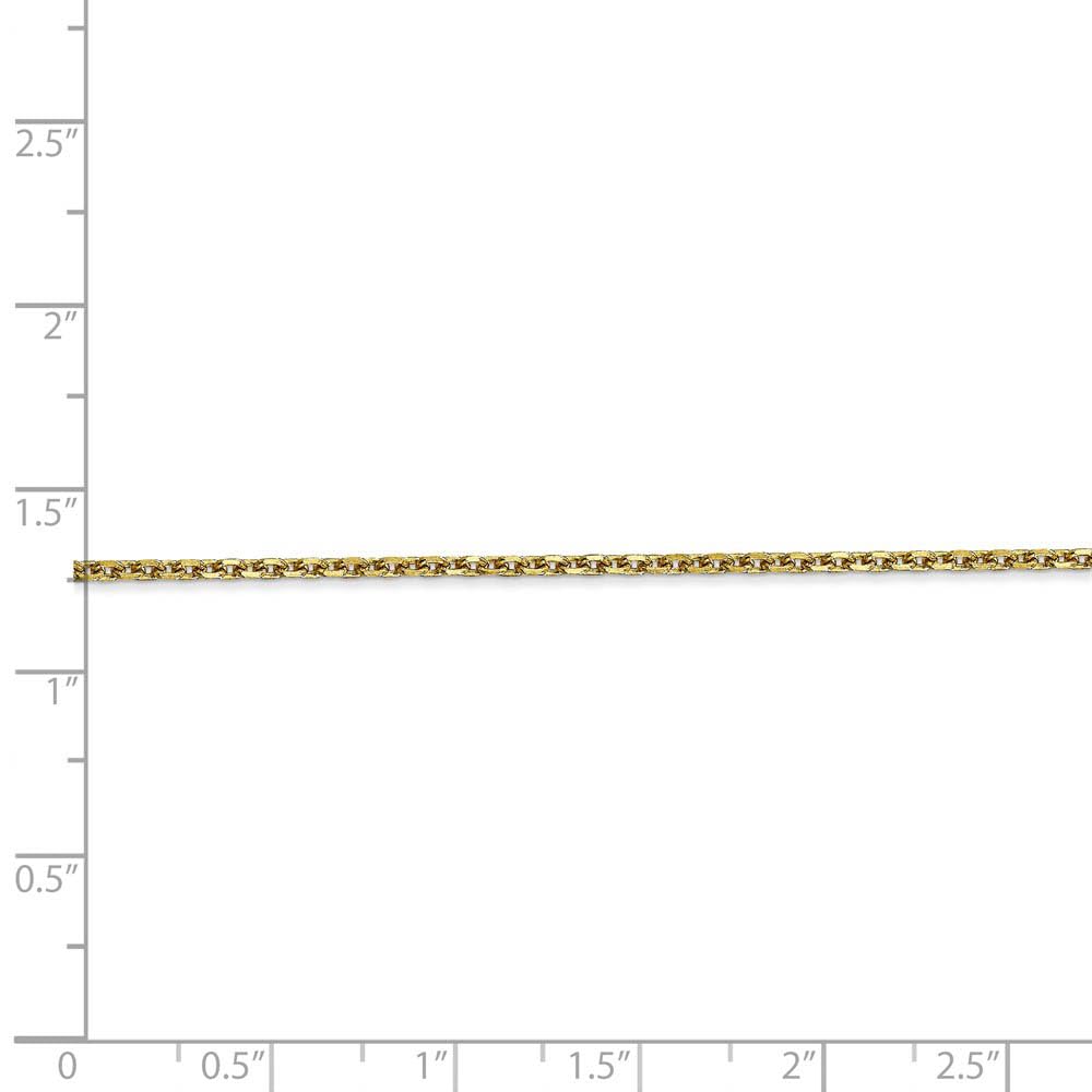 10K Yellow Gold Solid Diamond Cut Cable Chain Anklet - 1.65mm Thin & Durable - 9 Inch Adjustable Ankle Bracelet for Women - Perfect for Beach, Wedding & Everyday Wear