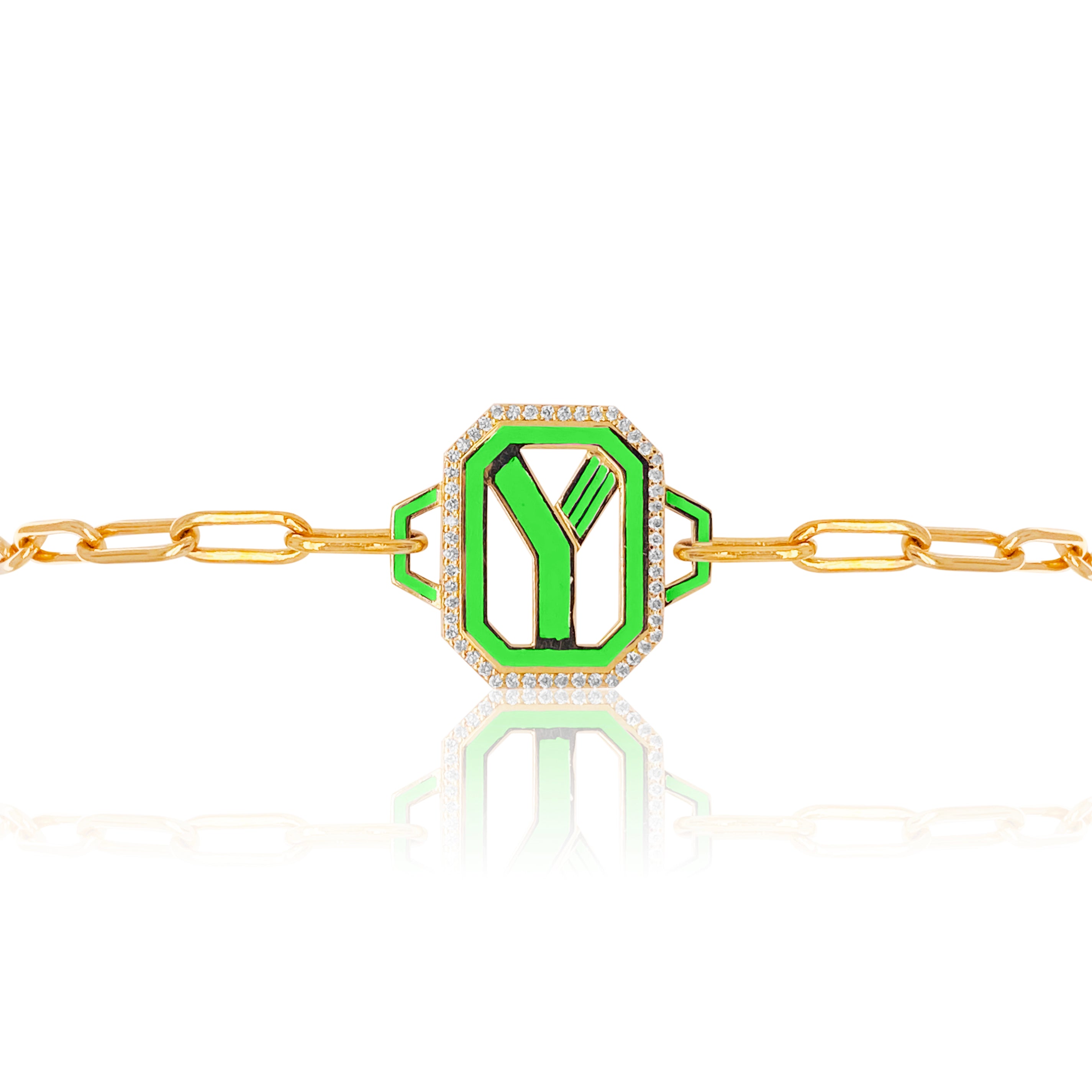 Gatsby Initial Bracelet - 15 Stylish Colors for Personalized Jewelry | Perfect for Gifts, Engraved Name Bracelets & Fashion Accessories