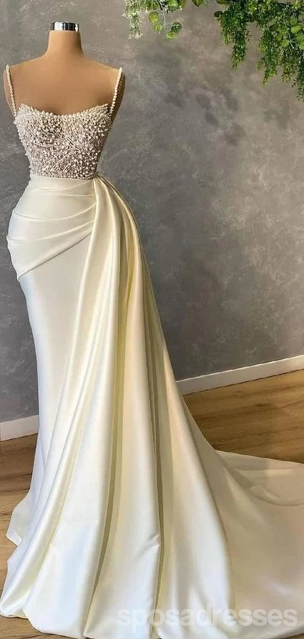 Elegant Light Champagne Sheath Prom Dress with Spaghetti Straps - Affordable Long Formal Gown for Homecoming, Prom Night & Special Occasions