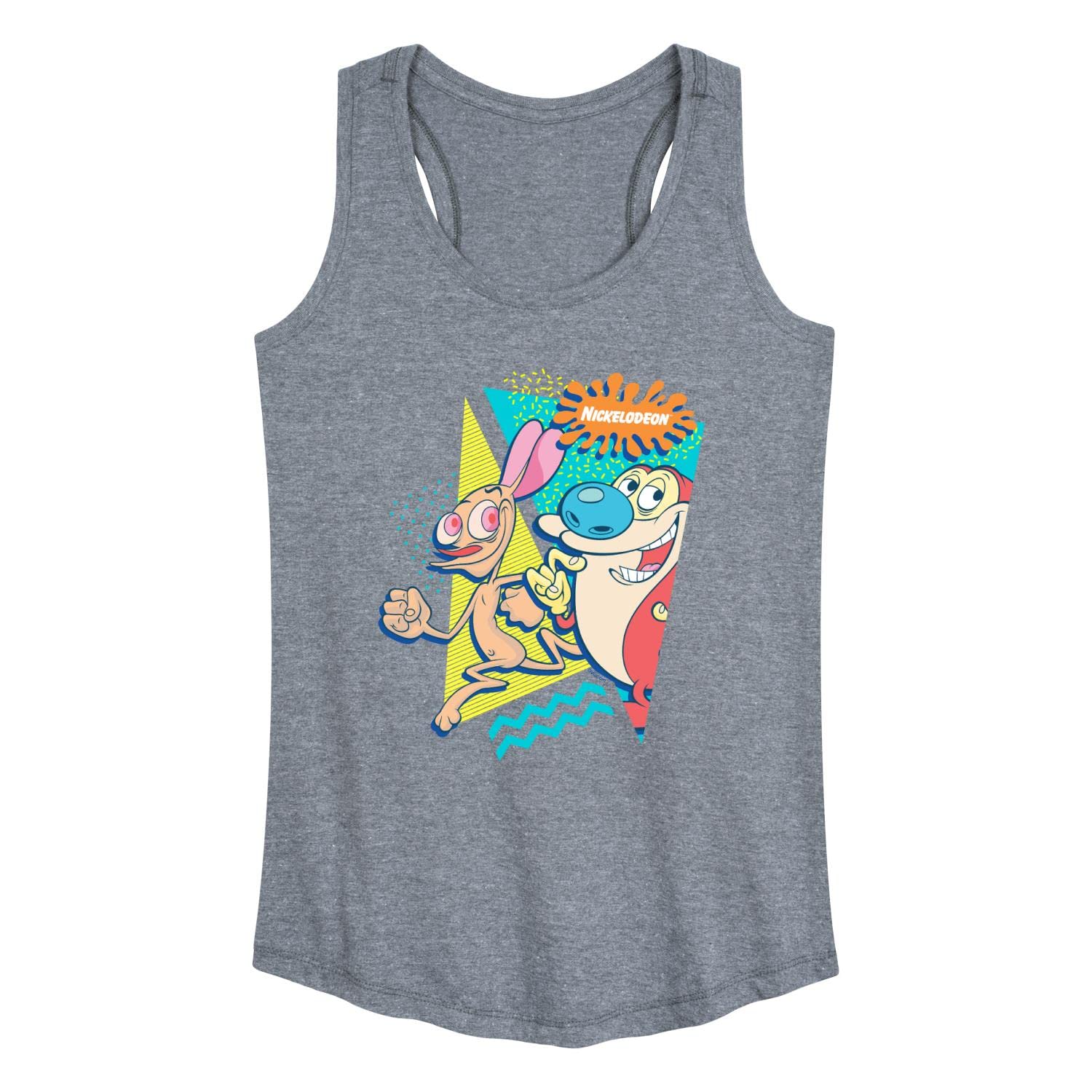 HYBRID APPAREL - Ren & Stimpy Women's Racerback Tank Top - Soft Stretchy Workout Shirt for Yoga, Gym & Casual Wear