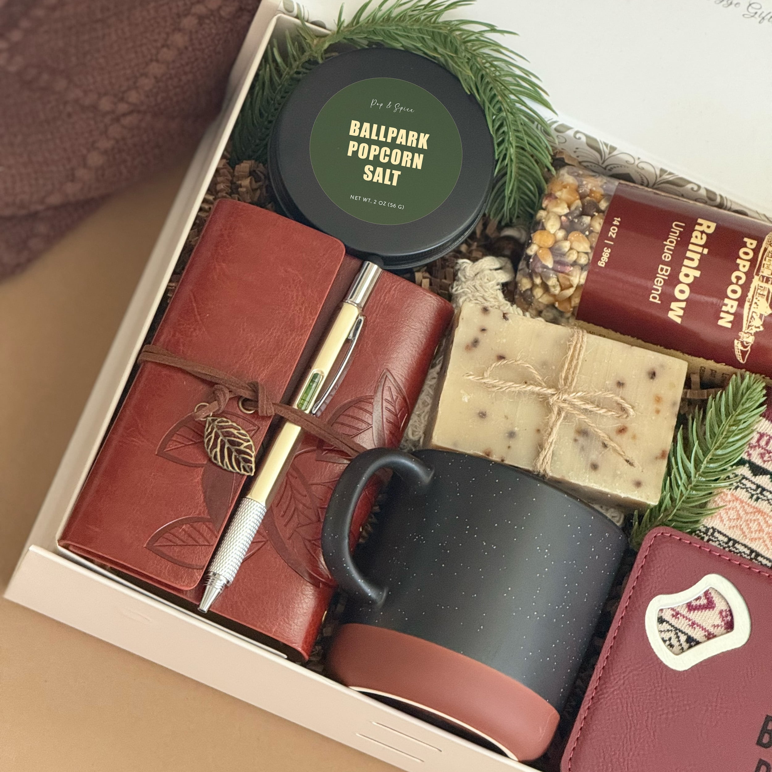 Kernel of Comfort – Father’s Day Gift Box for Men | Cozy Gift Set with Mug, Popcorn, Journal & More | Perfect for Birthday, Anniversary & Holiday Gifting