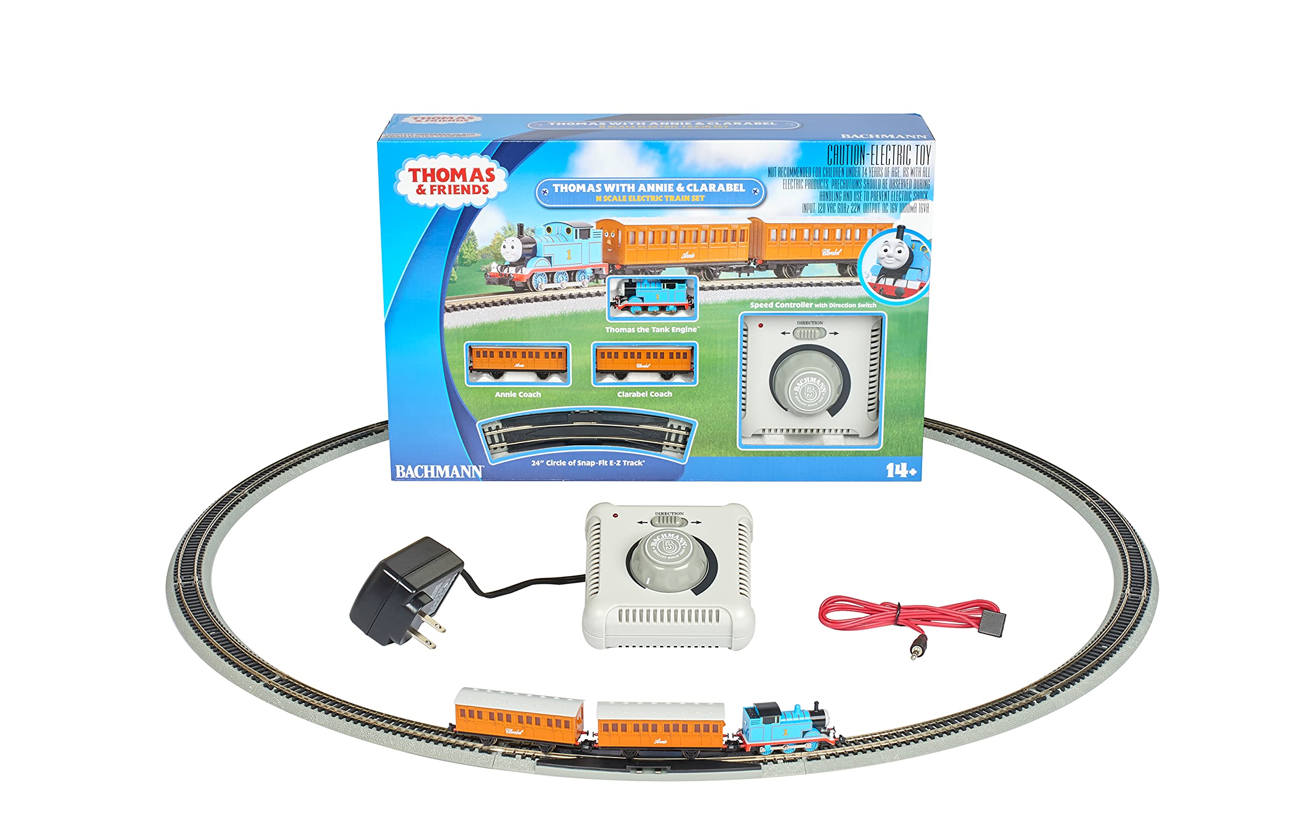Bachmann Trains Thomas & Friends Ready-to-Run Electric Train Set with Annie and Clarabel - N Scale Blue Model Train for Kids & Collectors - Perfect for Christmas Gifts & Home Layouts