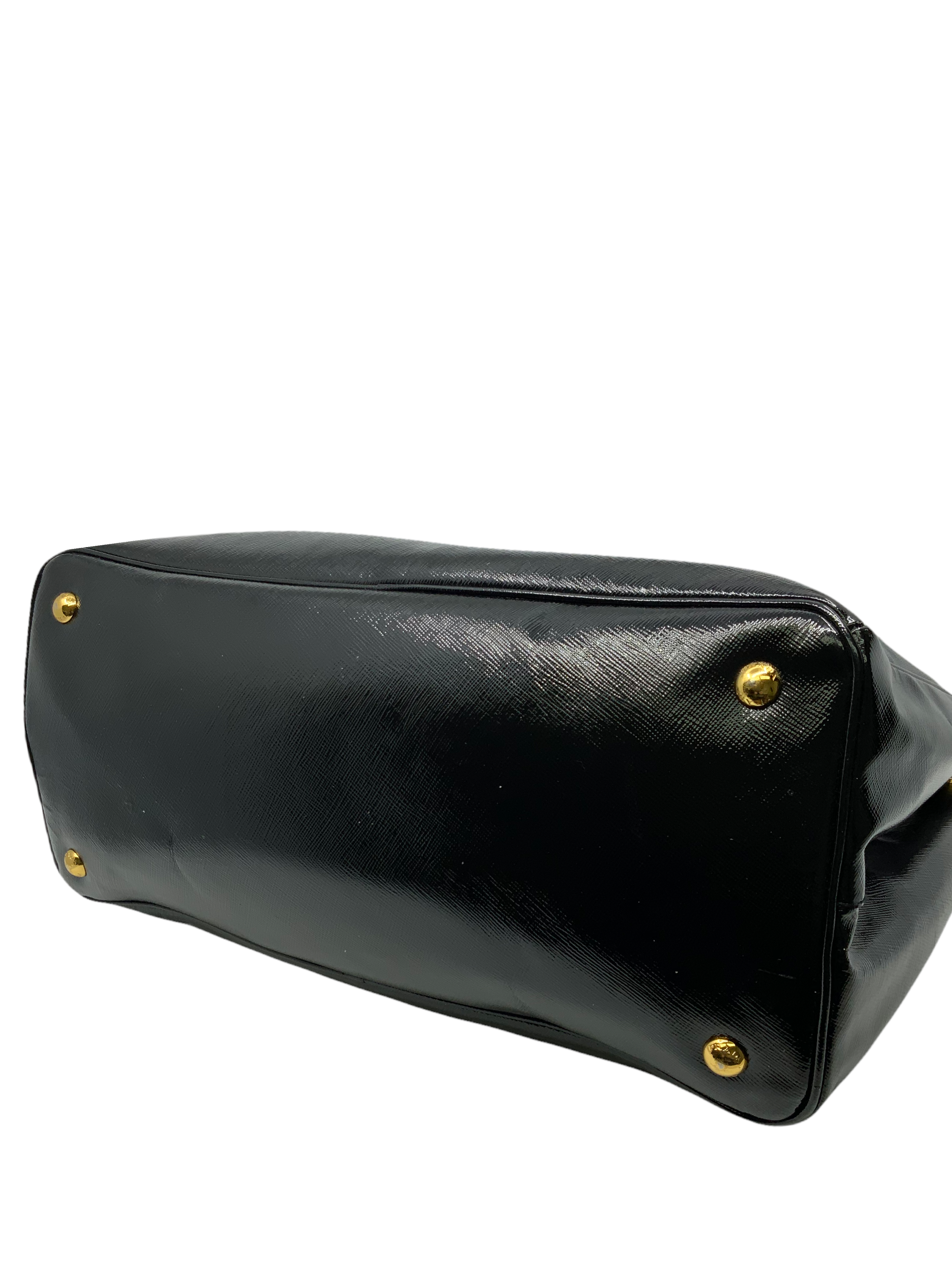 Prada Saffiano Lux Patent Leather Tote Bag for Women - Luxury Designer Handbag for Work, Travel & Everyday Use