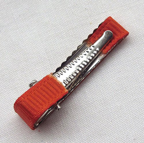 Chenkou Craft 40pcs Prong Hair Clips with Grosgrain Ribbon - DIY Hair Accessories for Women & Girls (32x6mm) - Perfect for Hair Styling, Crafts, and Gift Giving