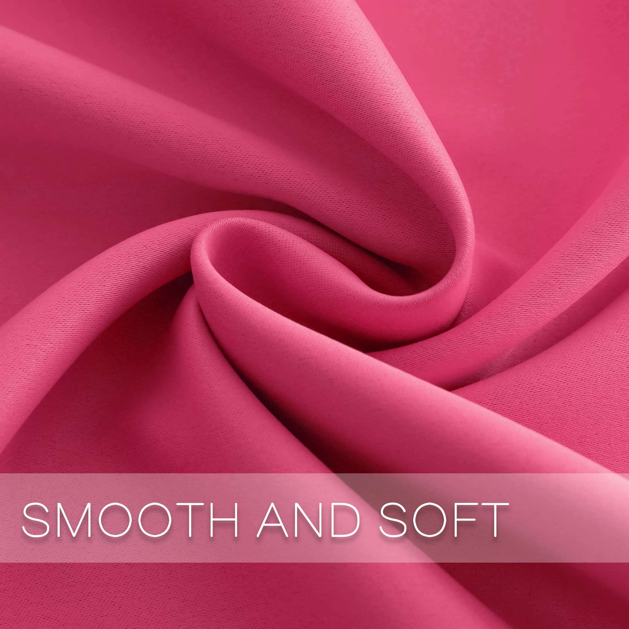 **YGO Hot Pink Blackout Curtains for Girls Bedroom - 52x63 Inches, 2 Panels, Thermal Insulated, Light Blocking, Grommet Top - Perfect for Kids Room, Nursery, Dorm & Home Decor**