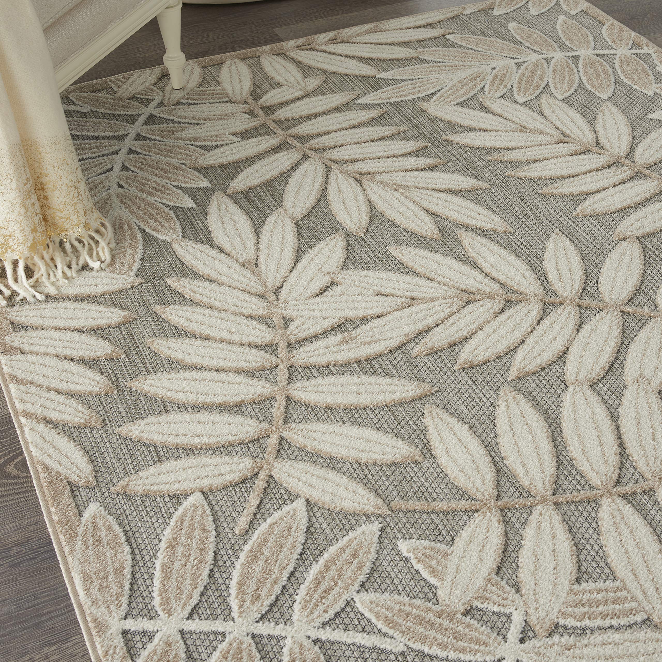 Nourison Aloha 6' x 9' Indoor Outdoor Area Rug - Natural Fiber, Easy Clean, Non-Shedding for Living Room, Bedroom, Dining Room | Perfect for Patio, Deck & Backyard Decor