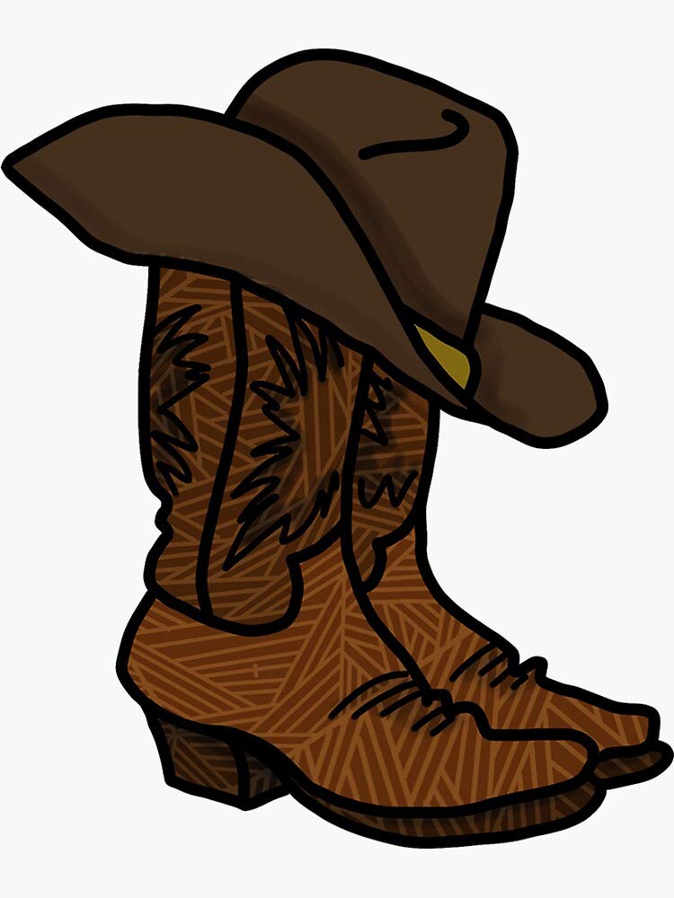 Waterproof Cowboy Boots Stickers - Durable Vinyl Decals for Hydro Flask, Laptop, Skateboard & More - Perfect for Water Bottles, Tech Gear & Outdoor Equipment Decoration