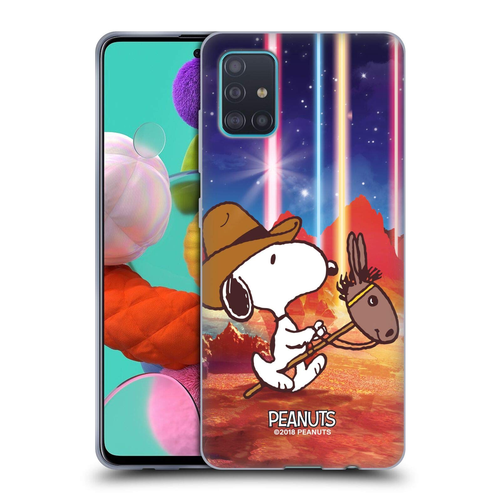 Head Case Designs Officially Licensed Peanuts Nebula Space Cowboy Snoopy Soft Gel Case for Samsung Galaxy A51 (2019) - Durable Protection for Everyday Use, Work, and Travel