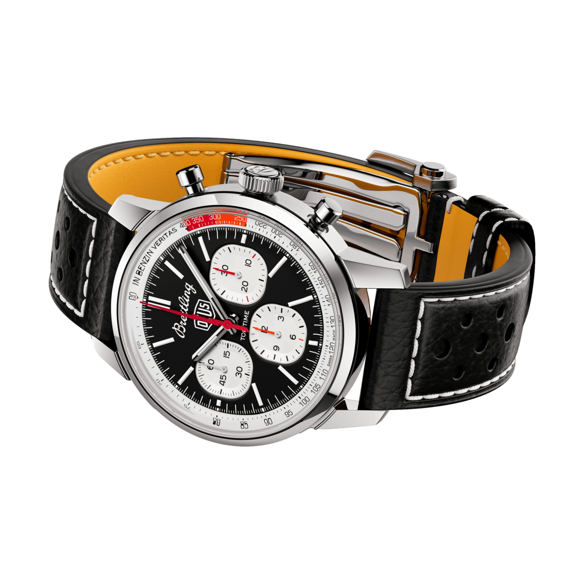 Top Time B01 Deus 41mm Black Leather Strap Watch - Perfect for Casual Wear, Business Meetings & Outdoor Adventures