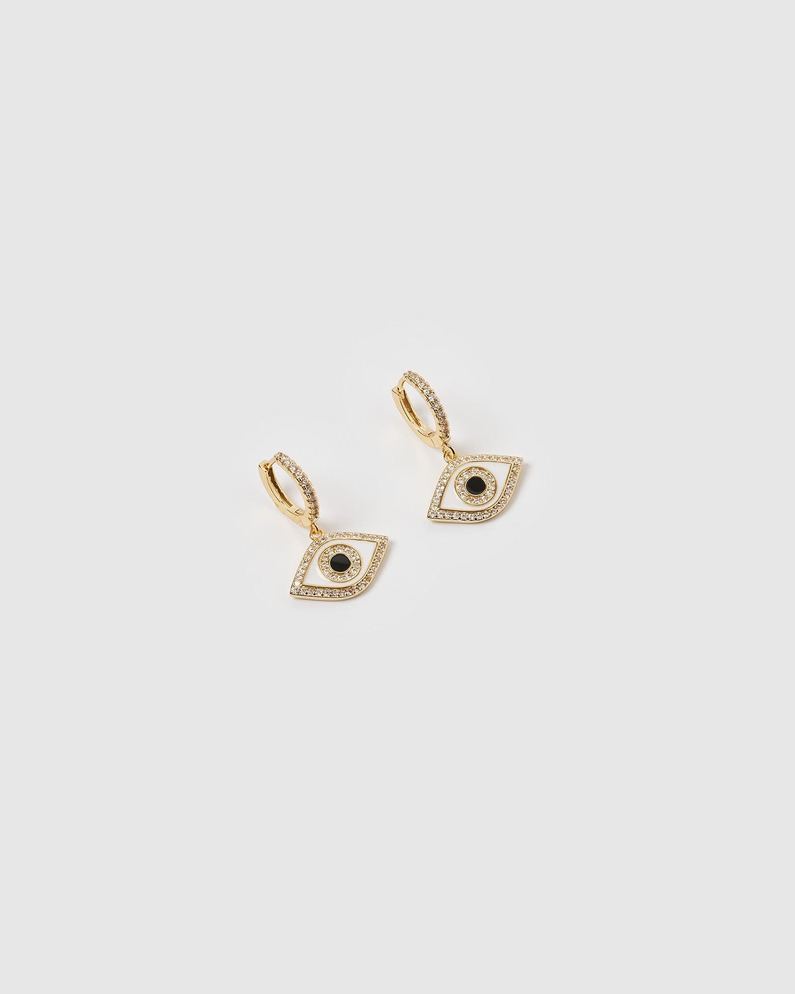 Evil Eye Huggie Earrings for Women - Black & Gold Hypoallergenic Stud Earrings - Perfect for Everyday Wear, Gifts & Spiritual Protection