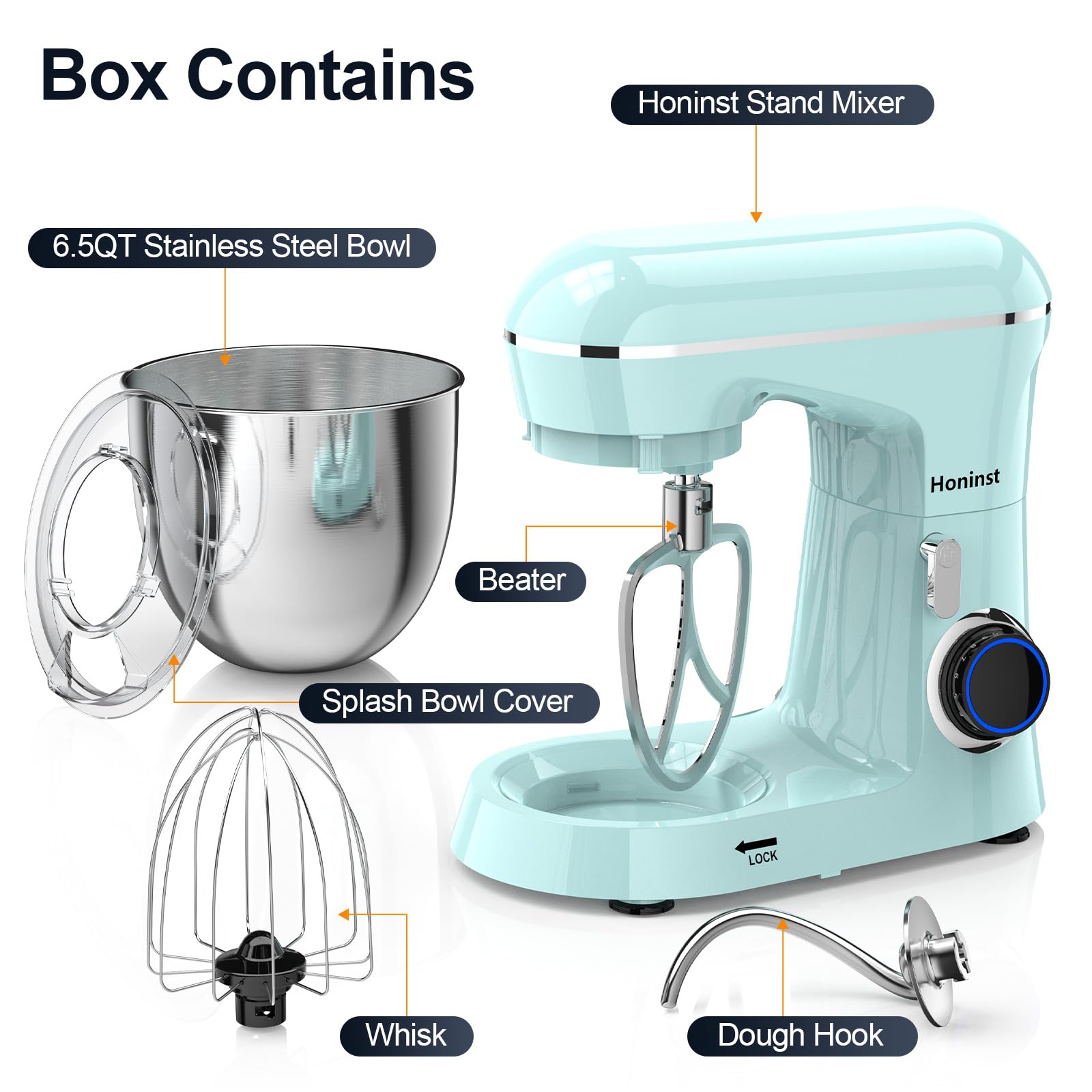 **6.5QT 10-Speed Tilt-Head Electric Stand Mixer with Bowl, Dough Hook, Whisk & Beater – Powerful Kitchen Mixer for Baking, Cakes, Cookies & Dough – Perfect for Home Bakers & Cooking Enthusiasts**