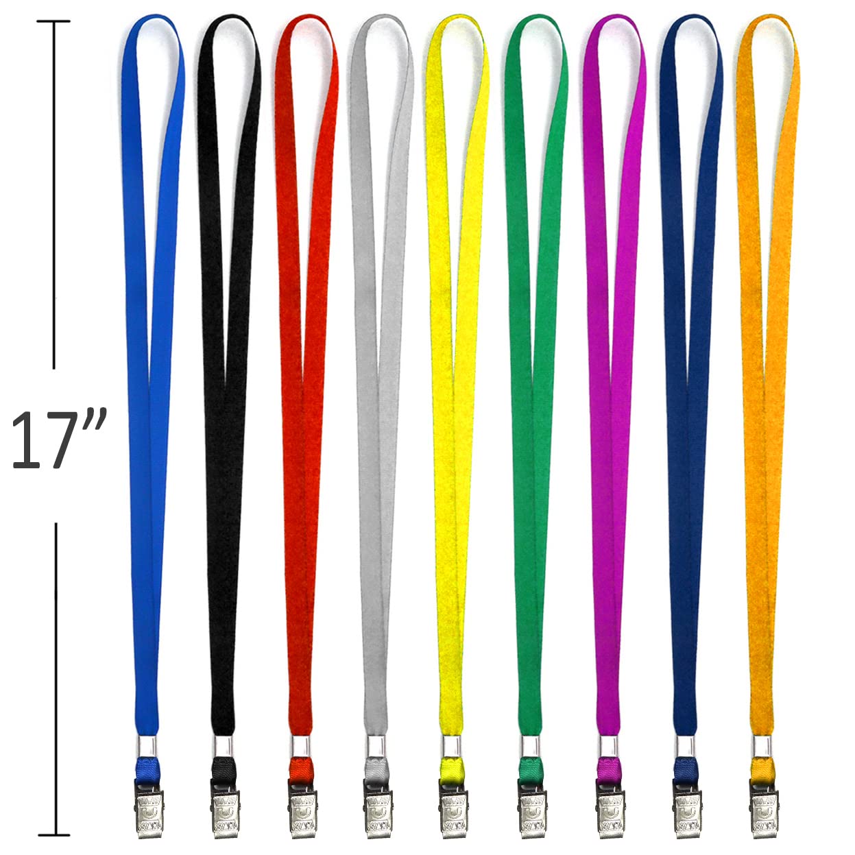 Beebel 100 Pack Red Nylon Flat Badge Lanyards with Bulldog Clip - ID Badge Holder, Name Tag Lanyard for Work, School, Events & Conventions (Red, 100 Pack)
