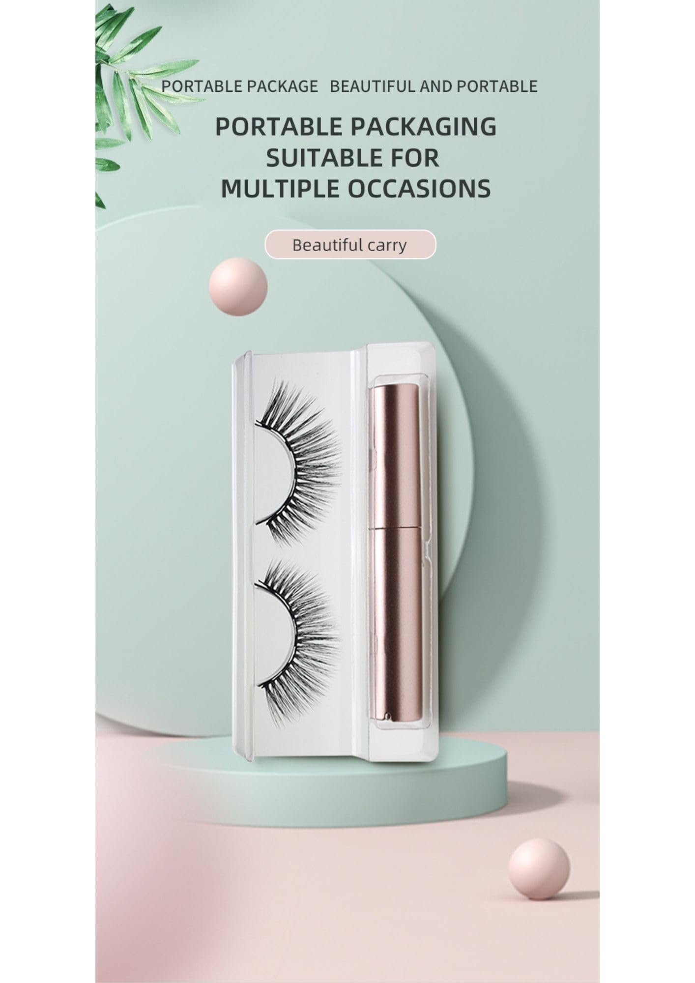 Buddy Jelly Trends Luxury Reusable Magnetic Eyelashes Set - Korean Synthetic Fiber Silk Material for Beginners (1 Pair Lashes + Magnetic Eyeliner Included) | Perfect for Daily Wear, Special Occasions & Korean Beauty Looks