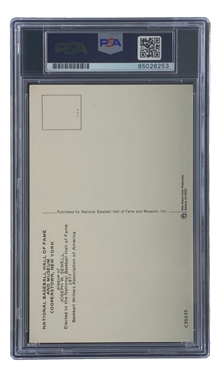 Joe Sewell Autographed 4x6 Cleveland Hall of Fame Plaque Card - PSA/DNA Certified #85026253 - Perfect for Baseball Memorabilia Collections & Sports Fan Gifts
