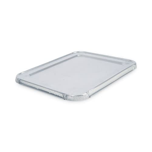 Aluminum Half Size Steam Table Pan Lid for Boardwalk Deep Pans - Durable & Reusable Food Cover (100/Case) - Perfect for Catering, Buffets & Commercial Kitchens