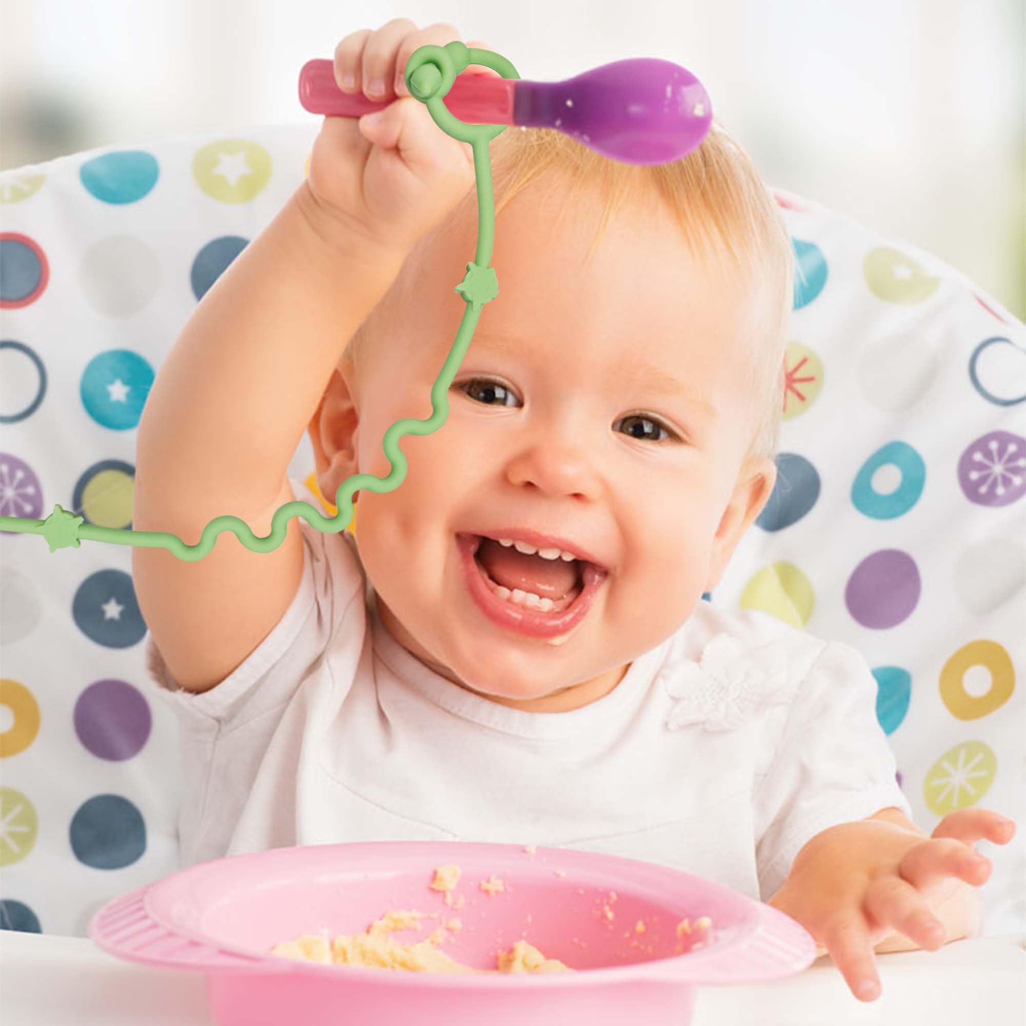 RTMOK Silicone Baby Toy Straps & Pacifier Clip Set - Secure Toys for Car Seat, High Chair, Stroller, Crib & Rocking Chair - BPA-Free Teether Accessories for Safe Playtime On-The-Go